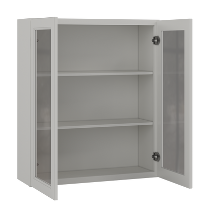 Frosted Glass Door Wall Kitchen Cabinet WMD3642 Milan Pearl 36 in. width 42 in. height 12 in. depth - Kitchen Cabinets