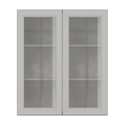 Frosted Glass Door Wall Kitchen Cabinet WMD3642 Milan Pearl 36 in. width 42 in. height 12 in. depth - Kitchen Cabinets