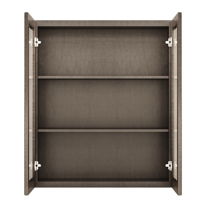 Frosted Glass Door Wall Kitchen Cabinet WMD3642 Milan Slate 36 in. width 42 in. height 12 in. depth - Kitchen Cabinets