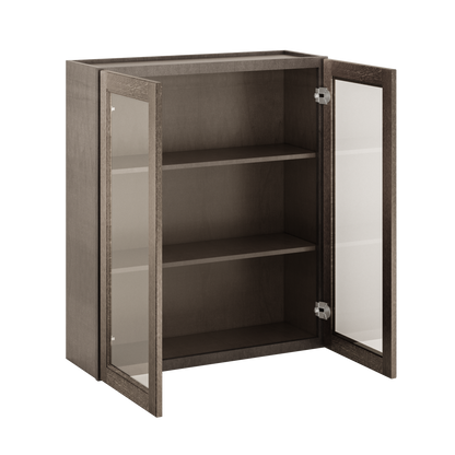 Frosted Glass Door Wall Kitchen Cabinet WMD3642 Milan Slate 36 in. width 42 in. height 12 in. depth - Kitchen Cabinets