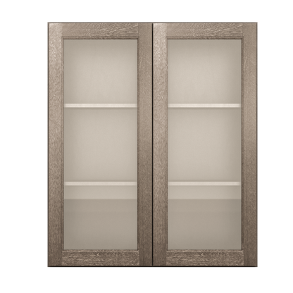 Frosted Glass Door Wall Kitchen Cabinet WMD3642 Milan Slate 36 in. width 42 in. height 12 in. depth - Kitchen Cabinets
