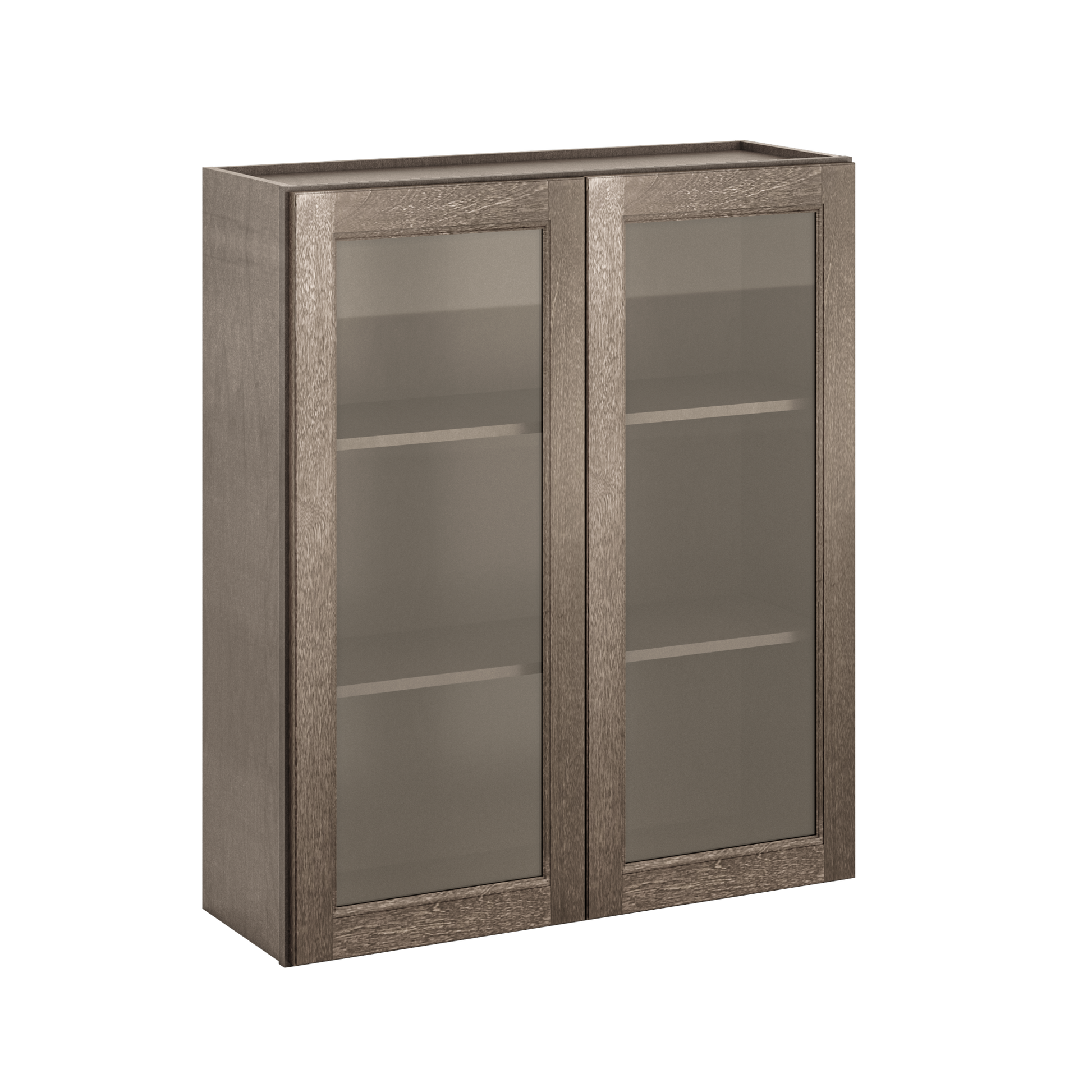 Frosted Glass Door Wall Kitchen Cabinet WMD3642 Milan Slate 36 in. width 42 in. height 12 in. depth - Kitchen Cabinets
