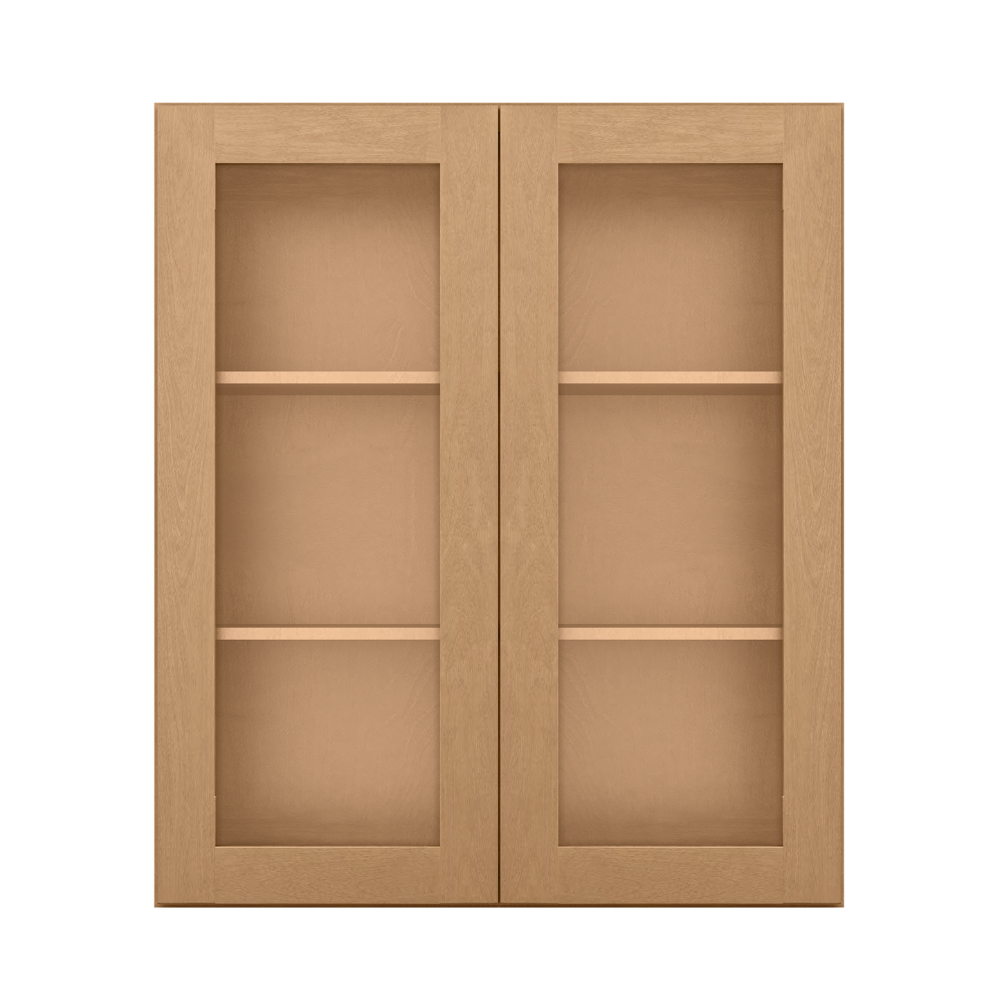 Frosted Glass Door Wall Kitchen Cabinet WMD3642 Shaker Toffee 36 in. width 42 in. height 12 in. depth - Kitchen Cabinets