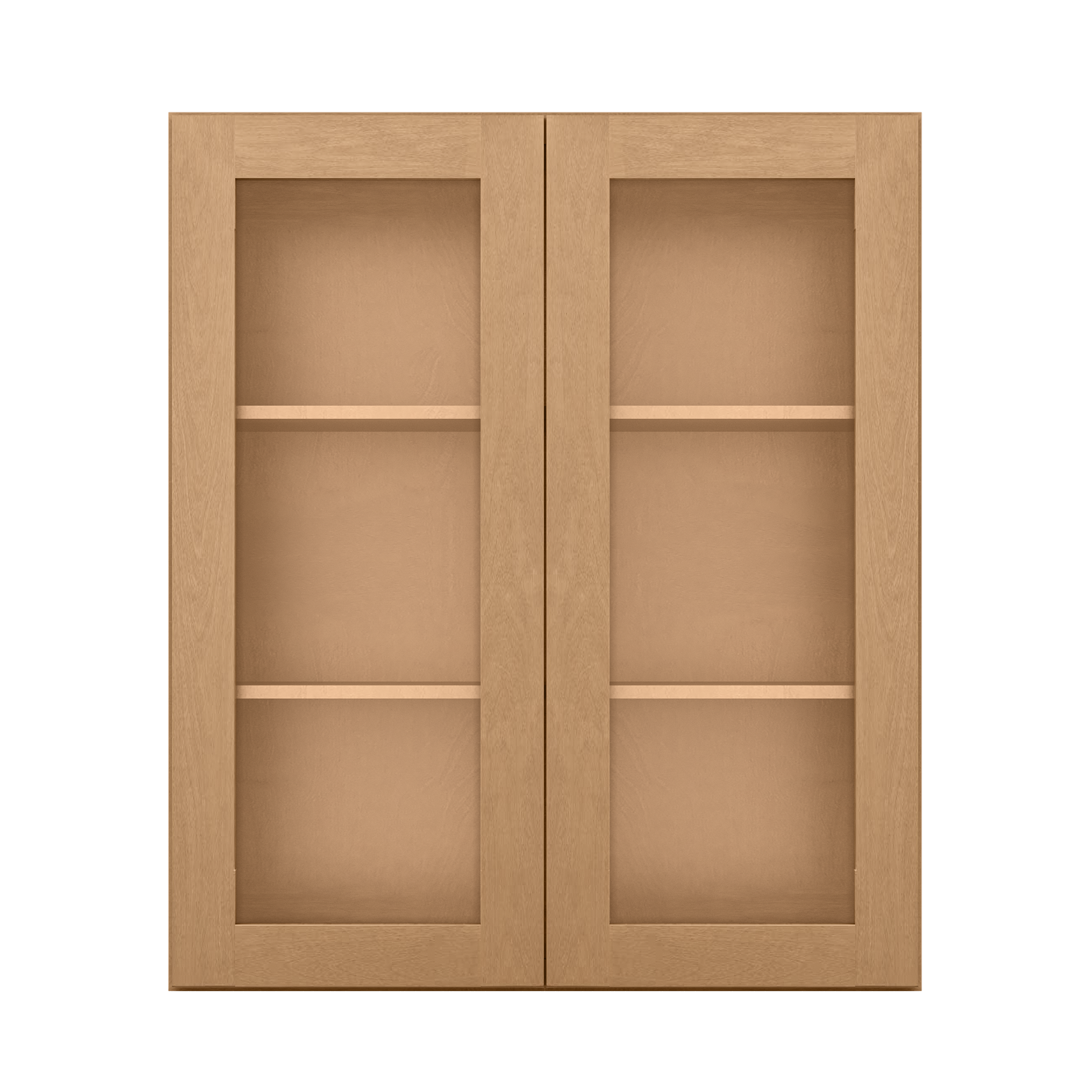 Frosted Glass Door Wall Kitchen Cabinet WMD3642 Shaker Toffee 36 in. width 42 in. height 12 in. depth - Kitchen Cabinets