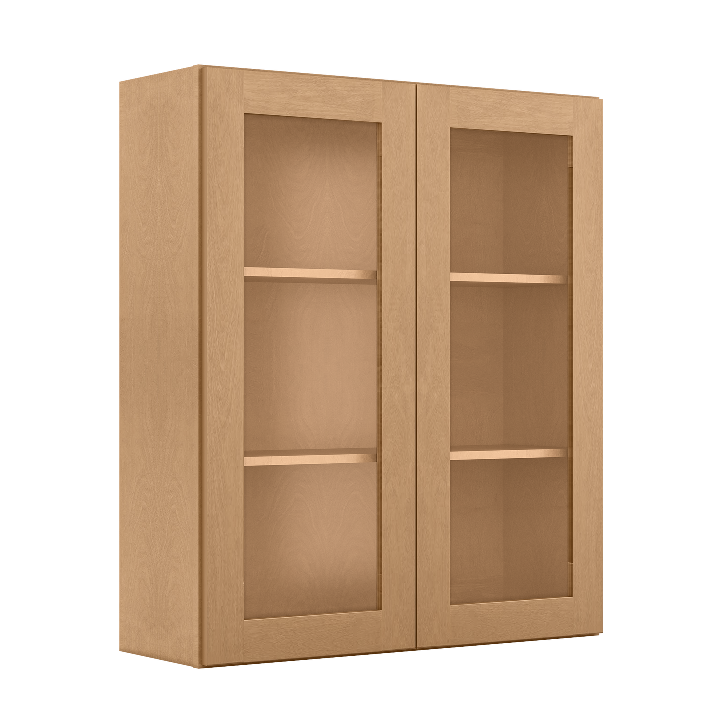 Frosted Glass Door Wall Kitchen Cabinet WMD3642 Shaker Toffee 36 in. width 42 in. height 12 in. depth - Kitchen Cabinets