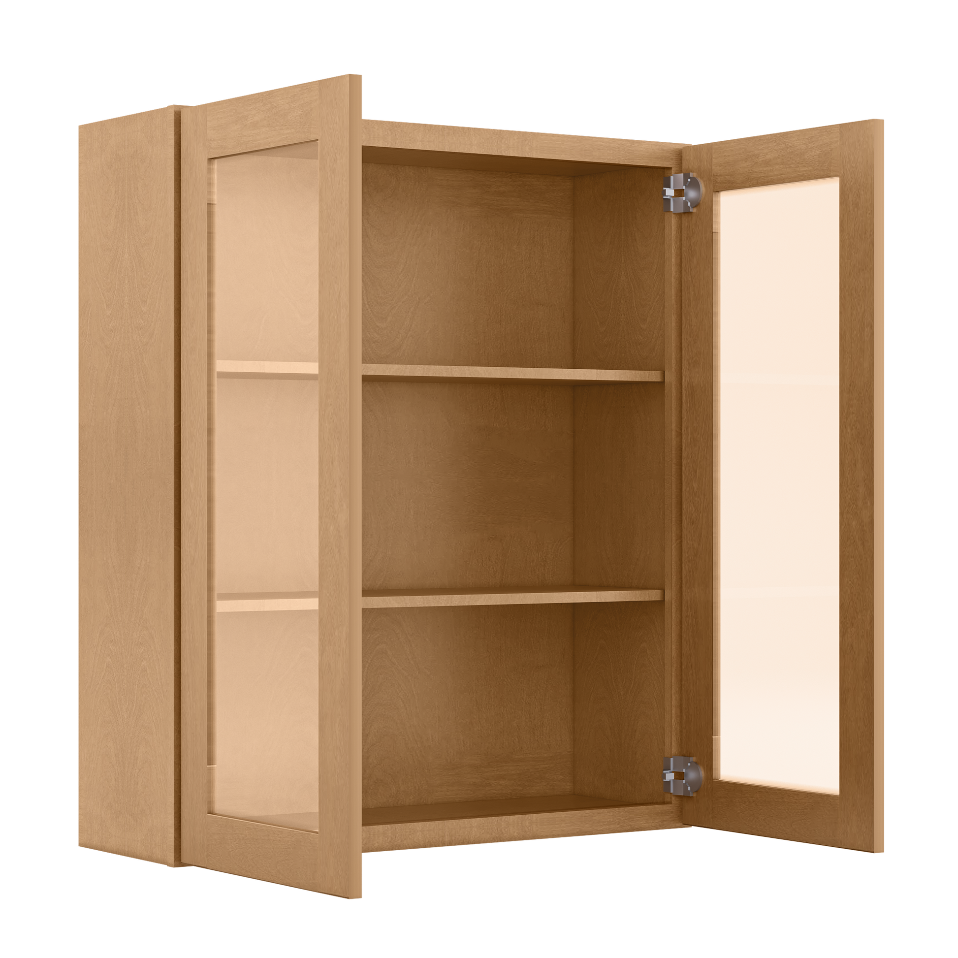 Frosted Glass Door Wall Kitchen Cabinet WMD3642 Shaker Toffee 36 in. width 42 in. height 12 in. depth - Kitchen Cabinets