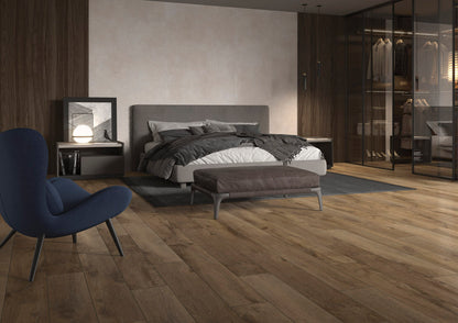 San Pedro Wood Look Brown Tile 8x48 Rectified Porcelain Floor and Wall for Interior or Exterior