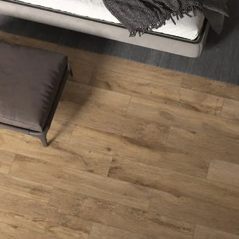 San Pedro Wood Look Brown Tile 8x48 Rectified Porcelain Floor and Wall for Interior or Exterior