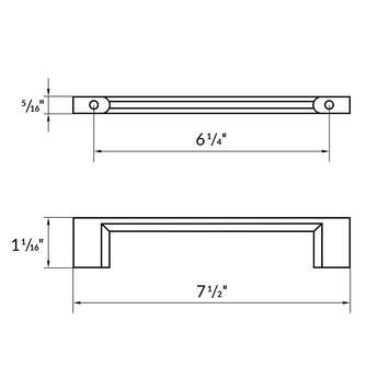 7 1/2" Matte Black Cabinet Pull H8372-160MB