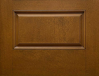 Jupiter 36 in. x 80 in. 3/4 Lite Decorative Glass Stained Light Brown Prehung Fiberglass Exterior Door with Brickmold