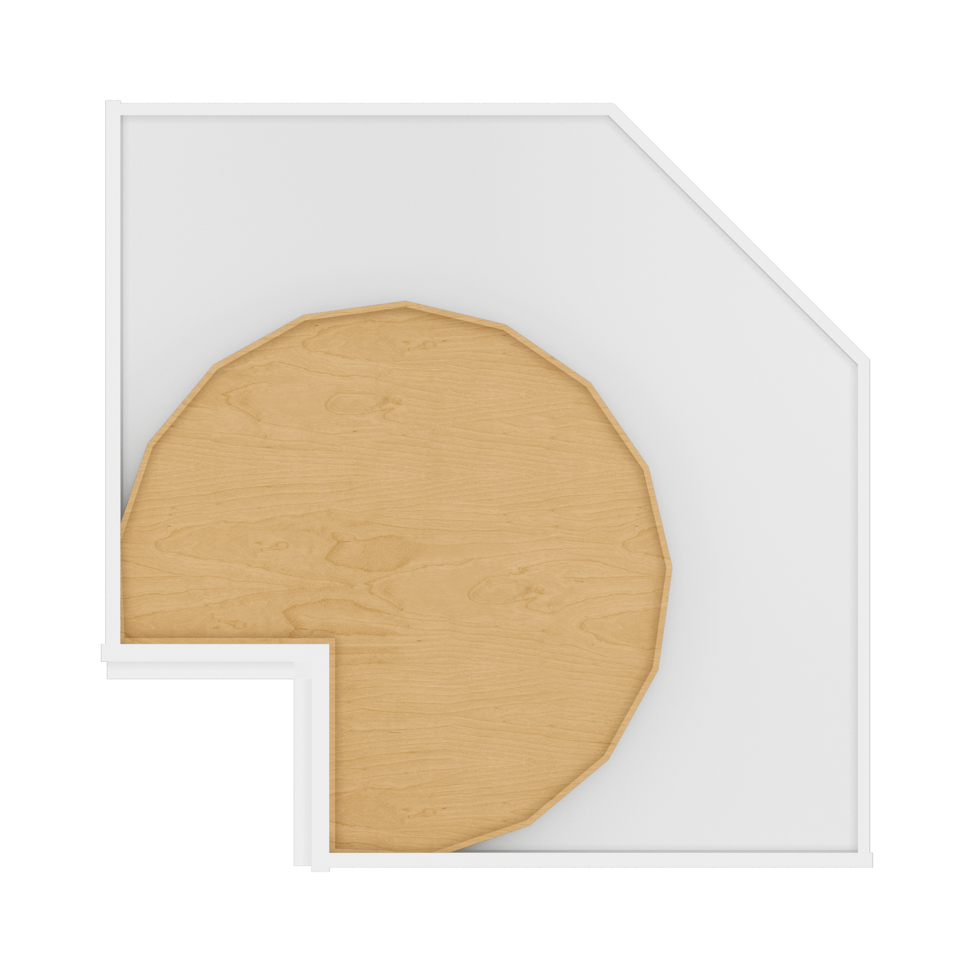 Lazy Suzan Base Kitchen Cabinet SCER33 Alpina White LessCare 34.5 in. height 33 in. depth - Kitchen Cabinets