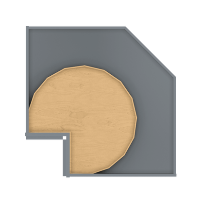 Lazy Suzan Base Kitchen Cabinet SCER33 Colonial Gray LessCare 34.5 in. height 33 in. depth - Kitchen Cabinets