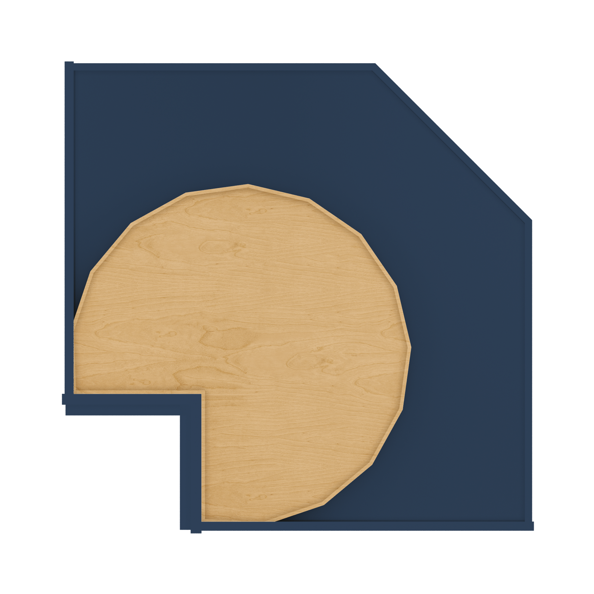 Lazy Suzan Base Kitchen Cabinet SCER33 Danbury Blue LessCare 34.5 in. height 33 in. depth - Kitchen Cabinets