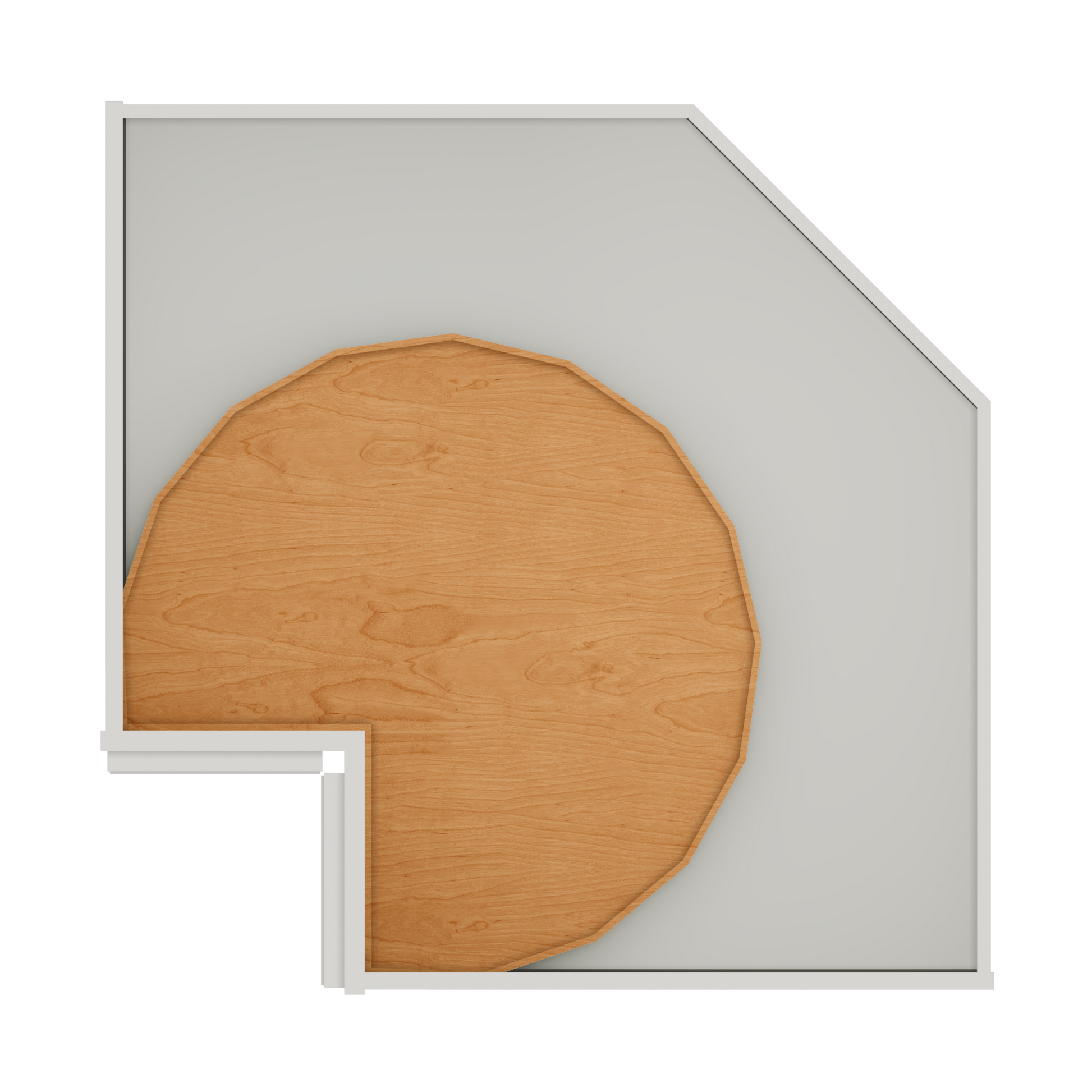 Lazy Suzan Base Kitchen Cabinet SCER33 Milan Pearl LessCare 34.5 in. height 33 in. depth - Kitchen Cabinets