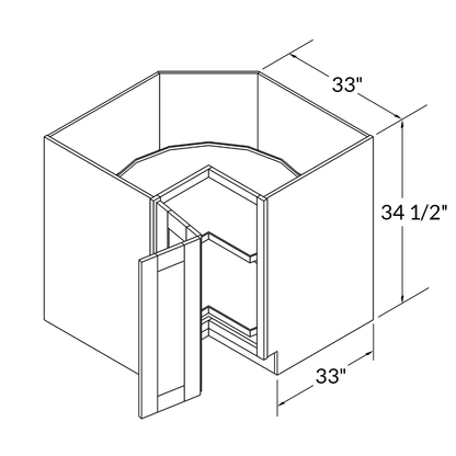Lazy Suzan Base Kitchen Cabinet SCER33 Milan Slate 34.5 in. height 33 in. depth - Kitchen Cabinets