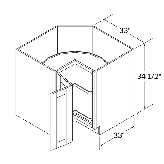 Lazy Suzan Base Kitchen Cabinet SCER33 Milan Slate 34.5 in. height 33 in. depth - Kitchen Cabinets