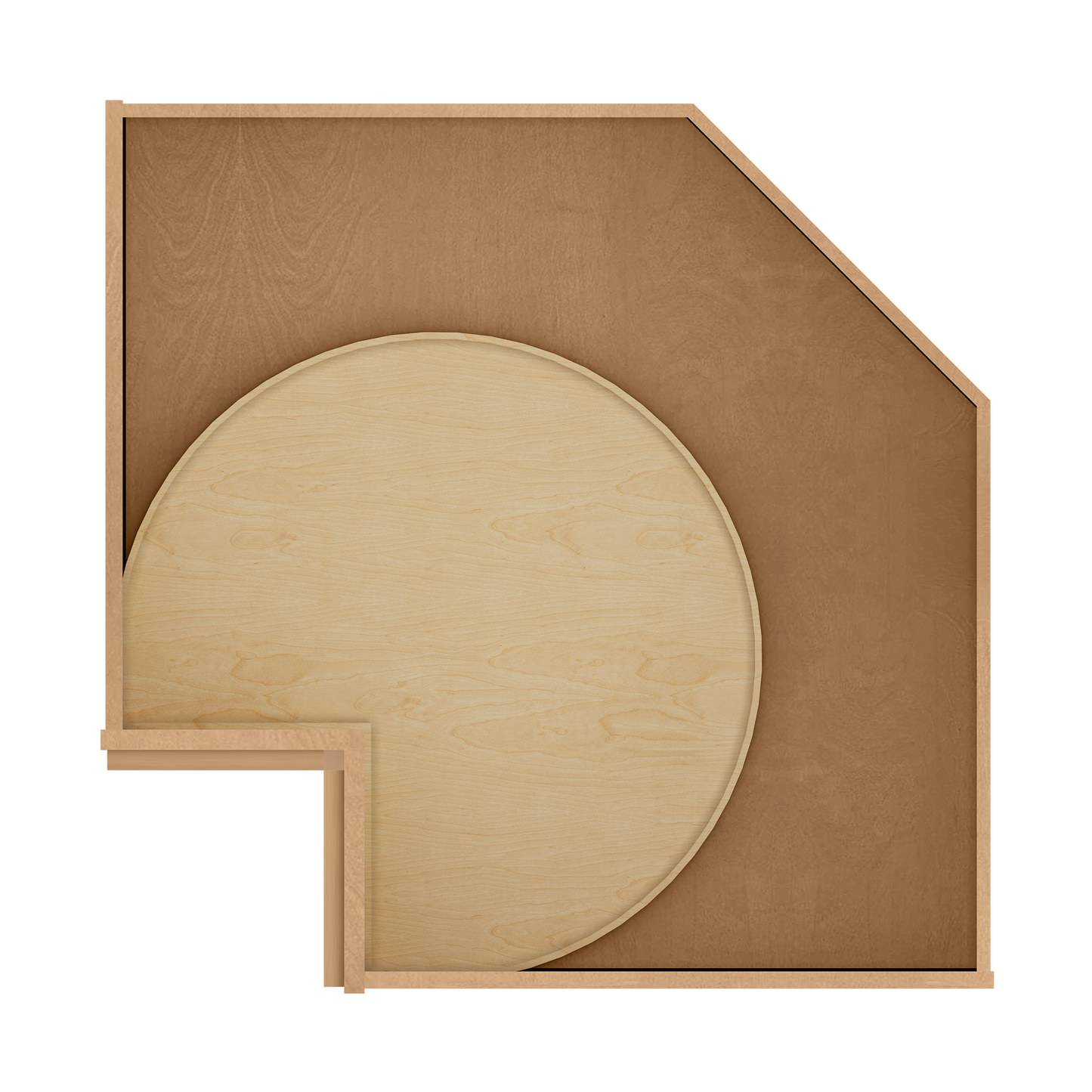 Lazy Suzan Base Kitchen Cabinet SCER33 Shaker Toffee 34.5 in. height 33 in. depth - Kitchen Cabinets