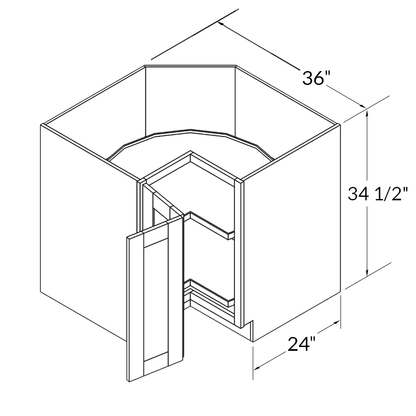 Lazy Suzan Base Kitchen Cabinet SCER36 Alpina White LessCare 34.5 in. height 36 in. depth - Kitchen Cabinets