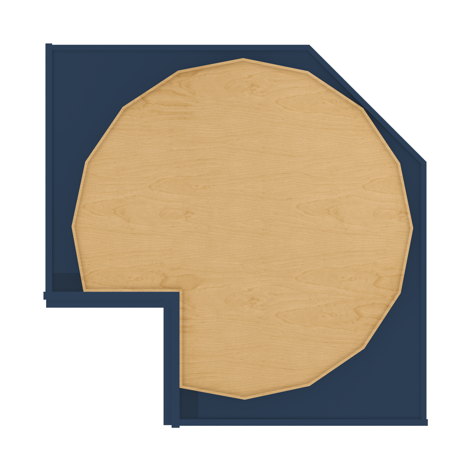 Lazy Suzan Base Kitchen Cabinet SCER36 Danbury Blue LessCare 34.5 in. height 36 in. depth - Kitchen Cabinets