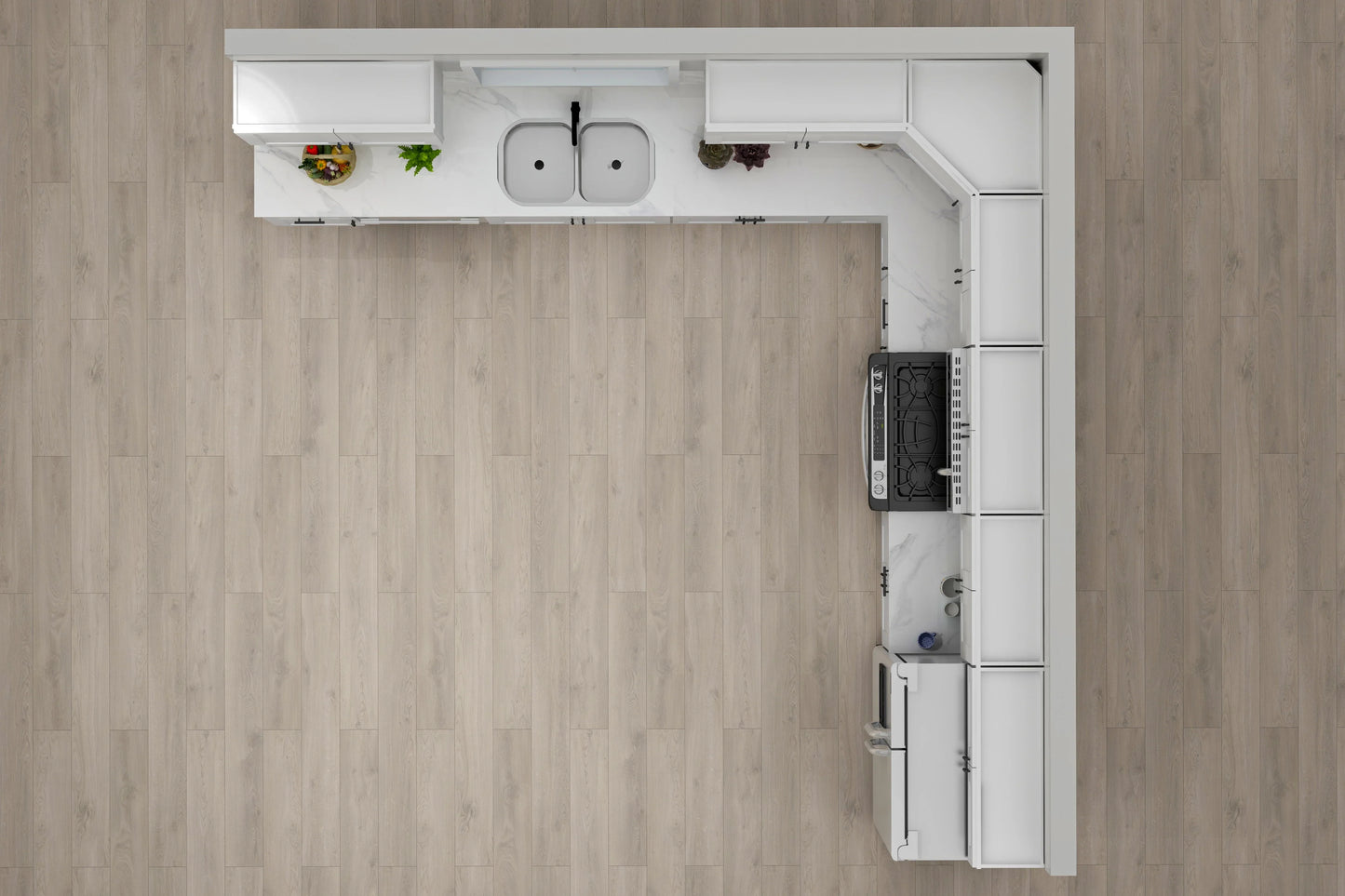 Lesscare Alpina White 12x12 Kitchen