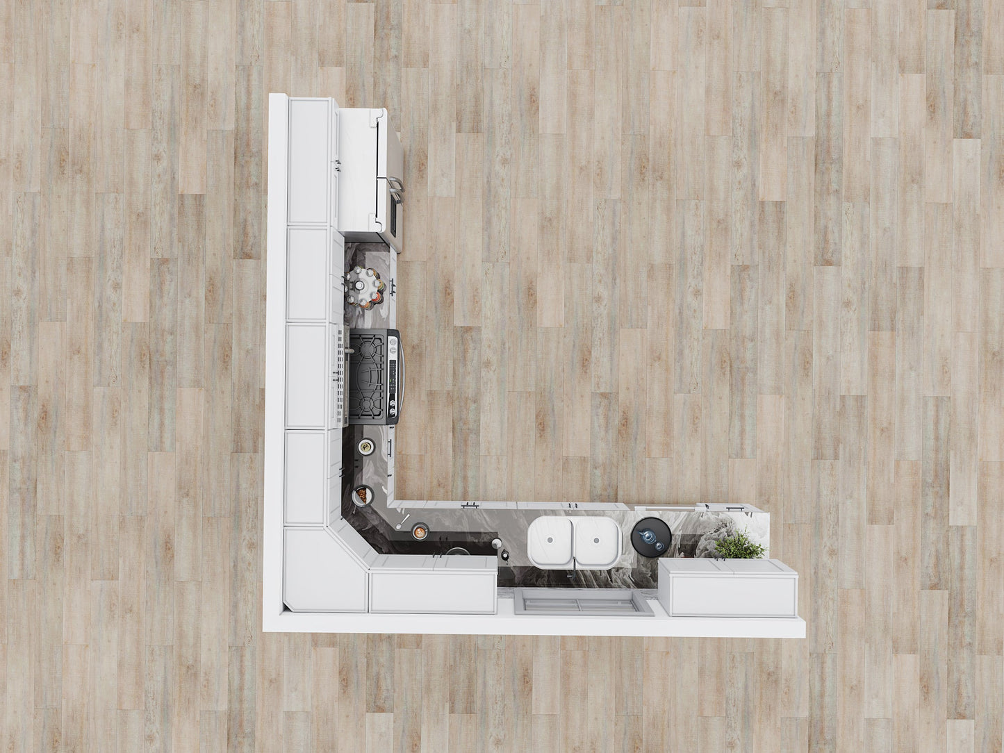 Lesscare Alpina White 12x12 Kitchen