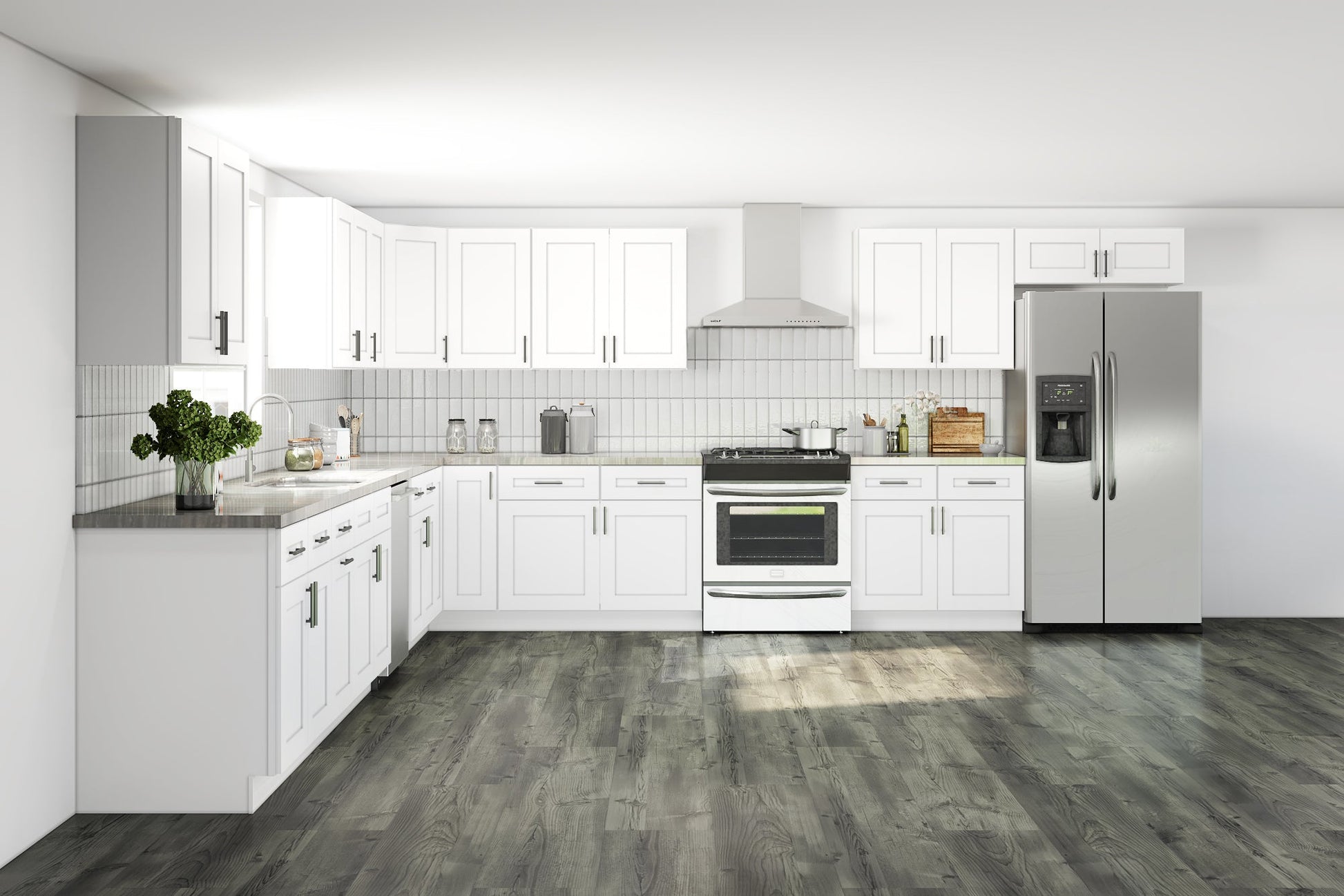 Lesscare Alpina White 15x15 Kitchen