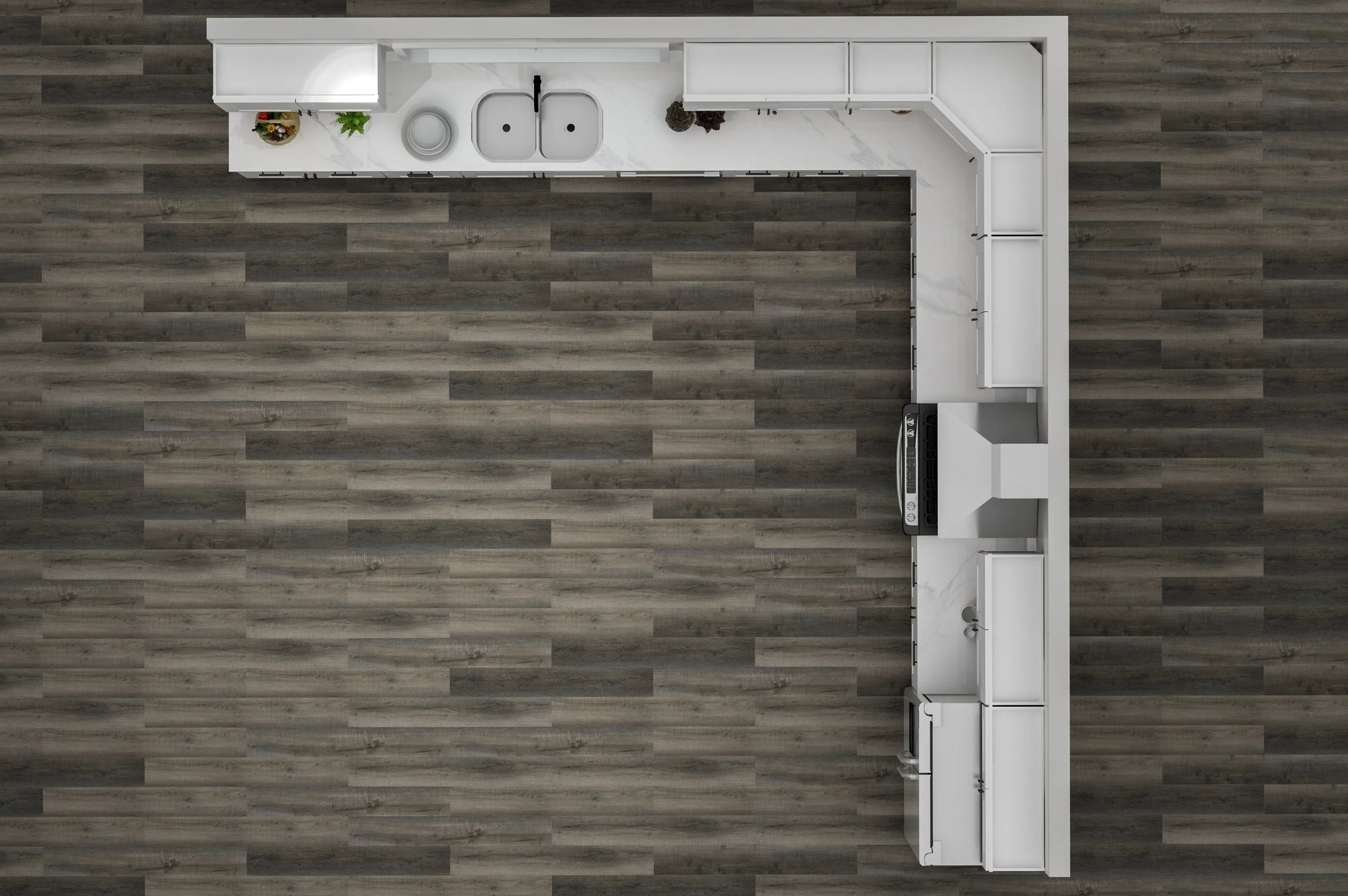 Lesscare Alpina White 15x15 Kitchen