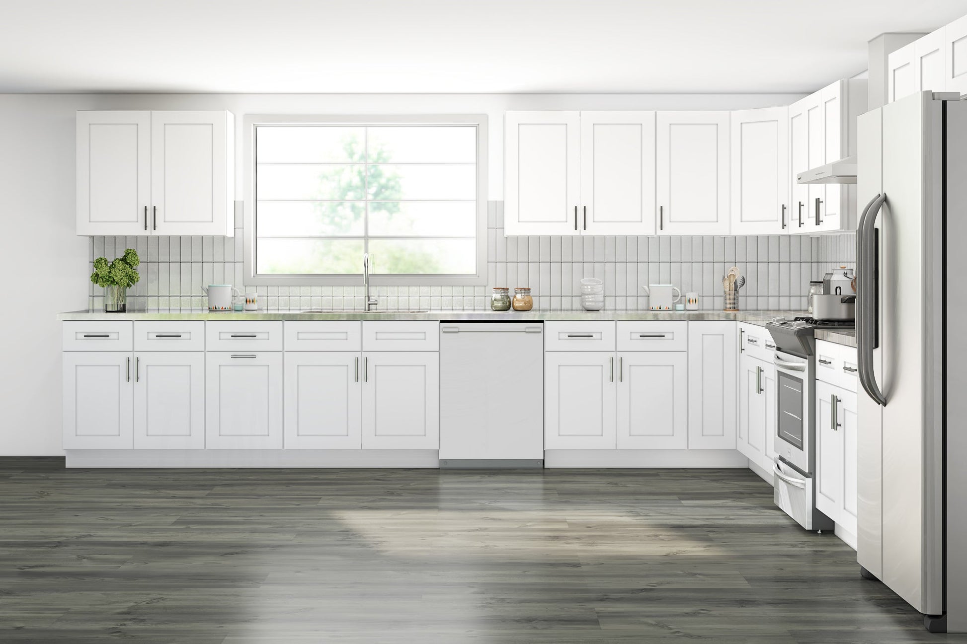 Lesscare Alpina White 15x15 Kitchen