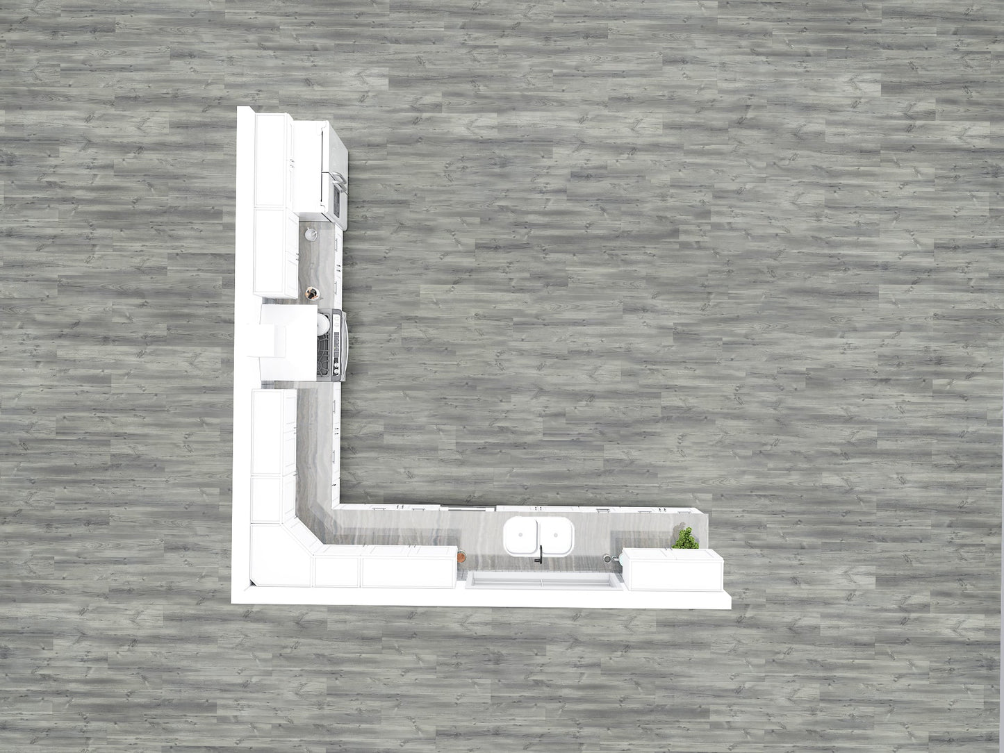 Lesscare Alpina White 15x15 Kitchen