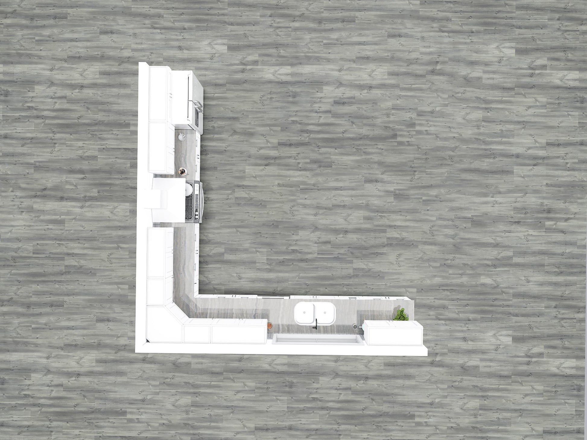 Lesscare Alpina White 15x15 Kitchen