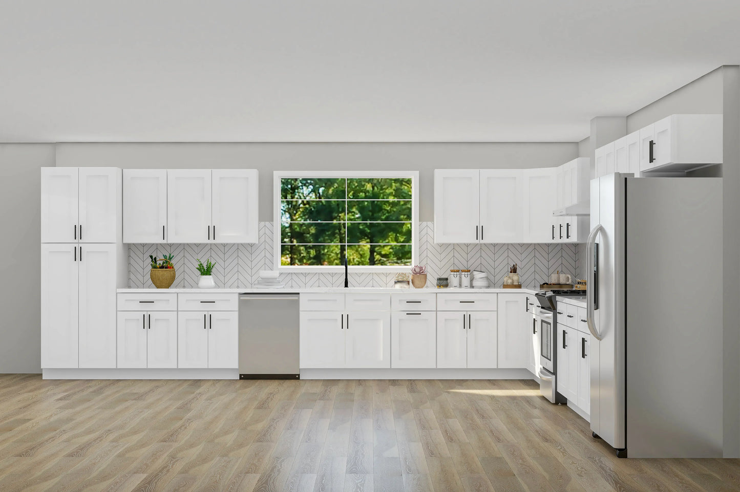 Lesscare Alpina White 18x18 Kitchen