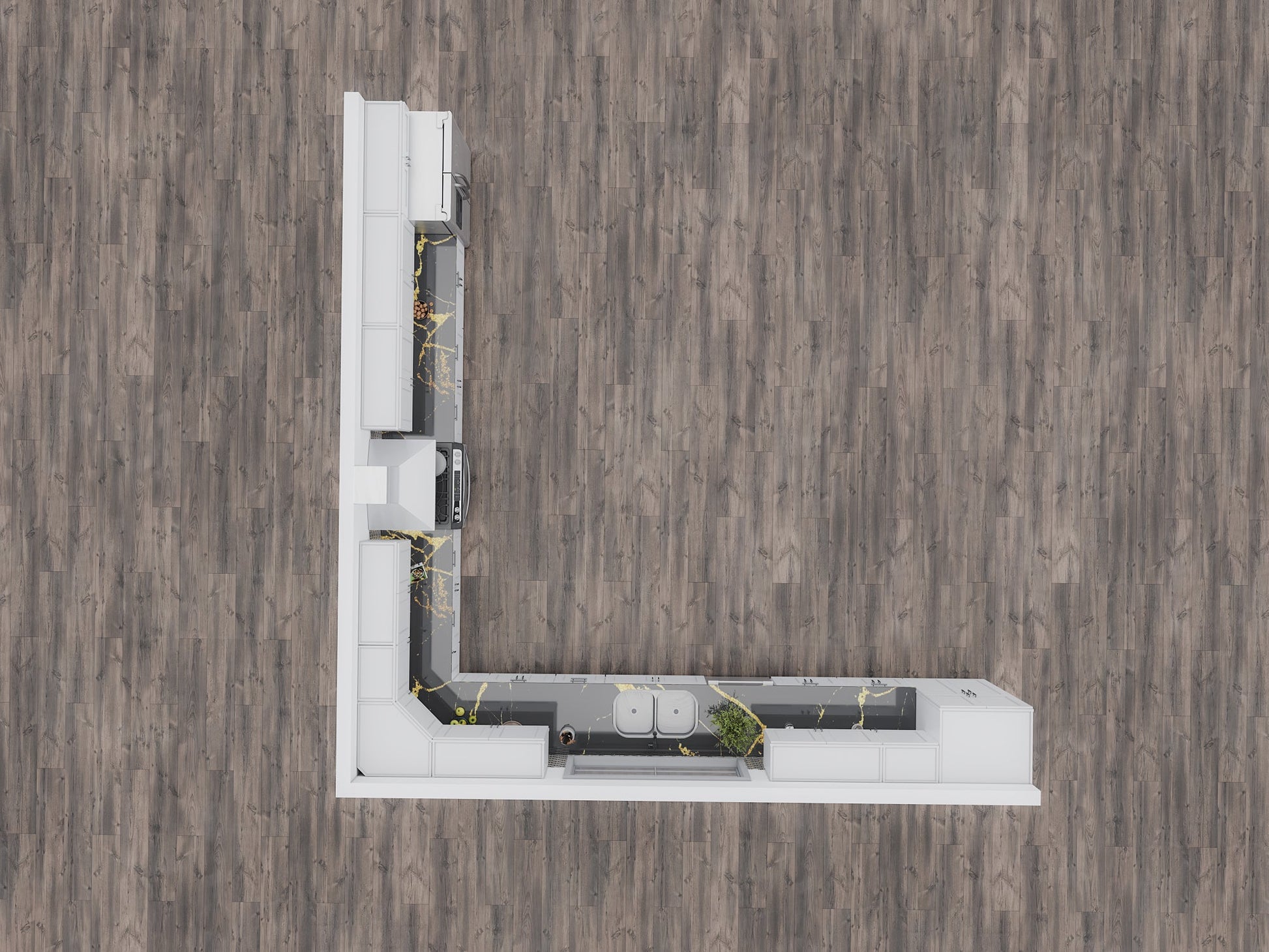 Lesscare Alpina White 18x18 Kitchen