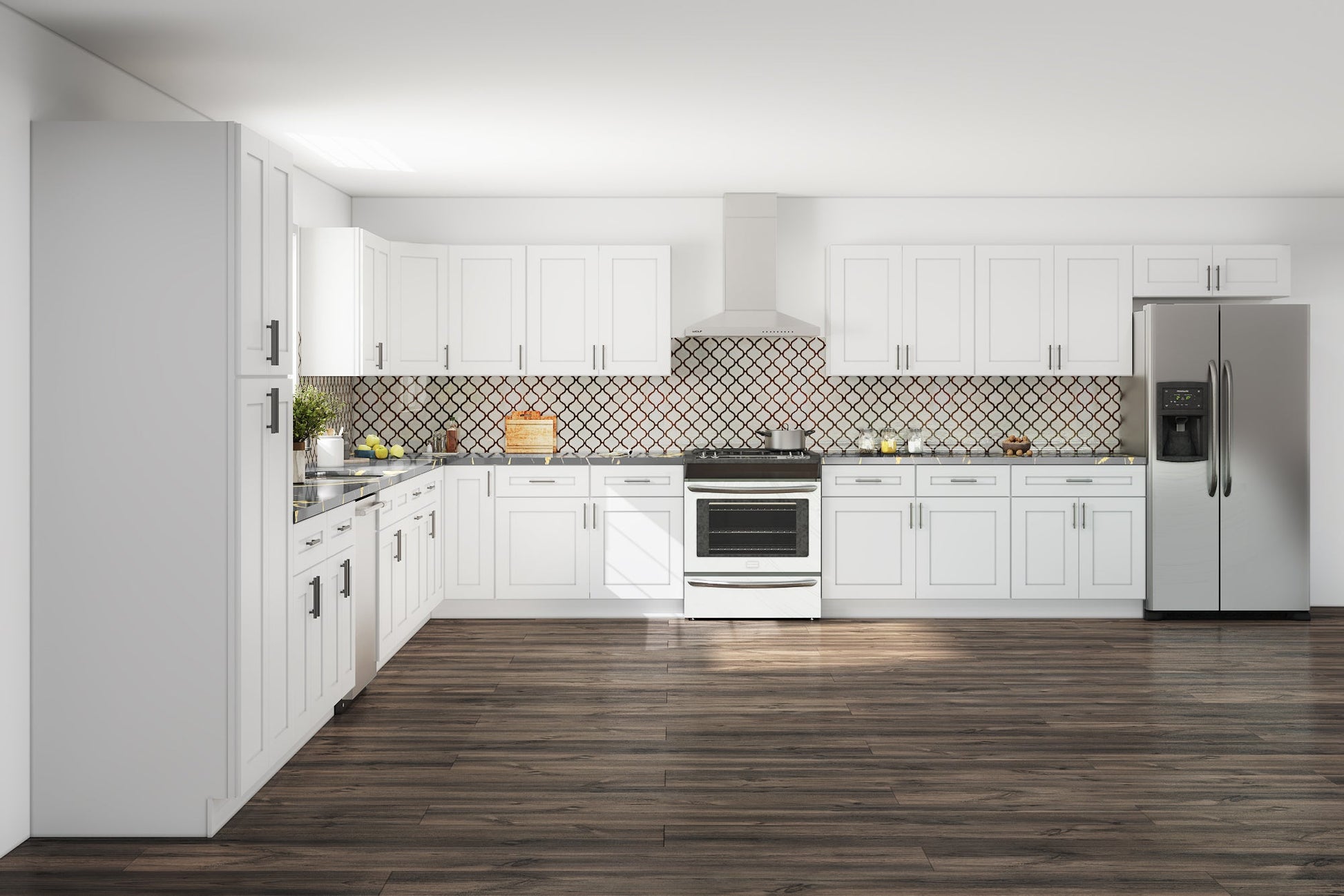 Lesscare Alpina White 18x18 Kitchen