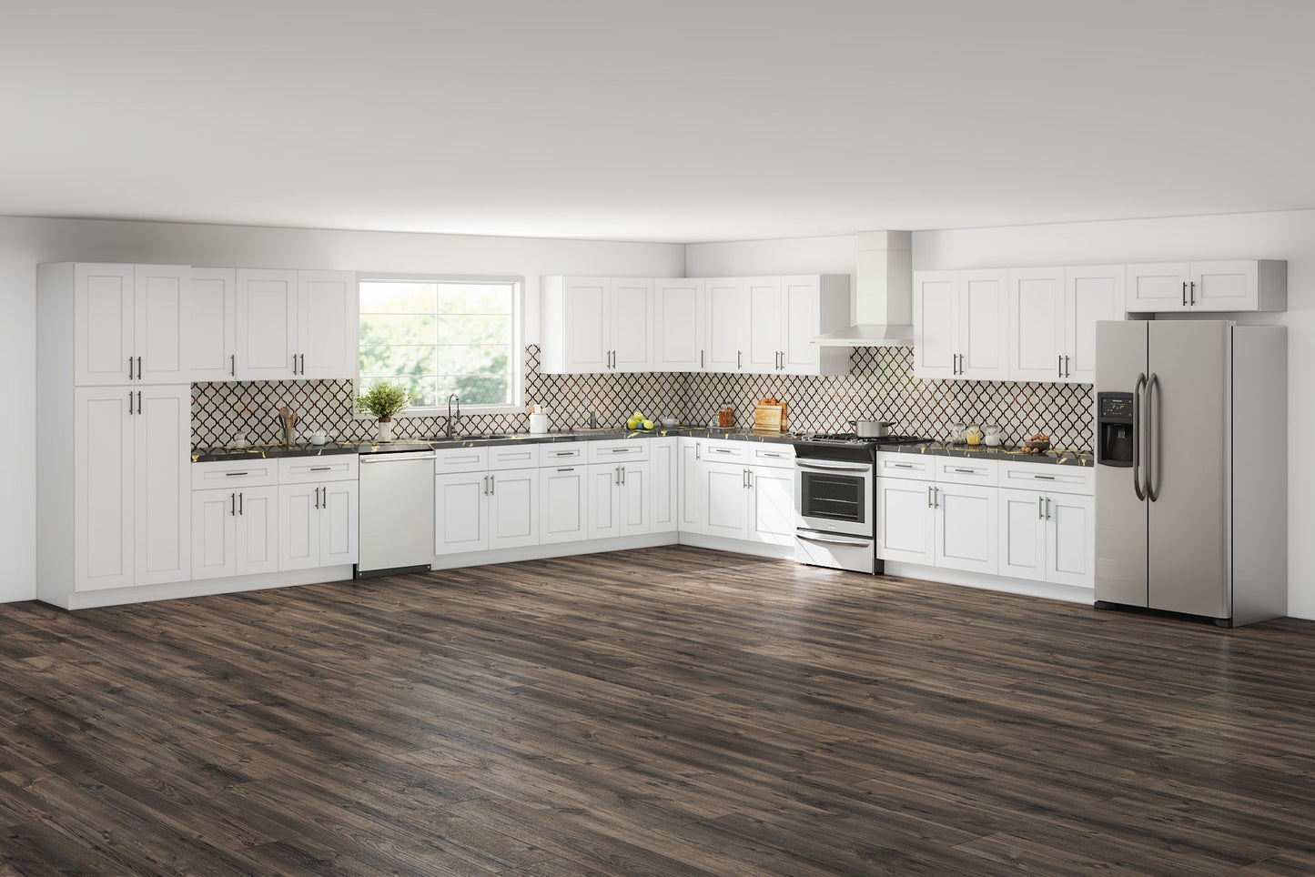 Lesscare Alpina White 18x18 Kitchen