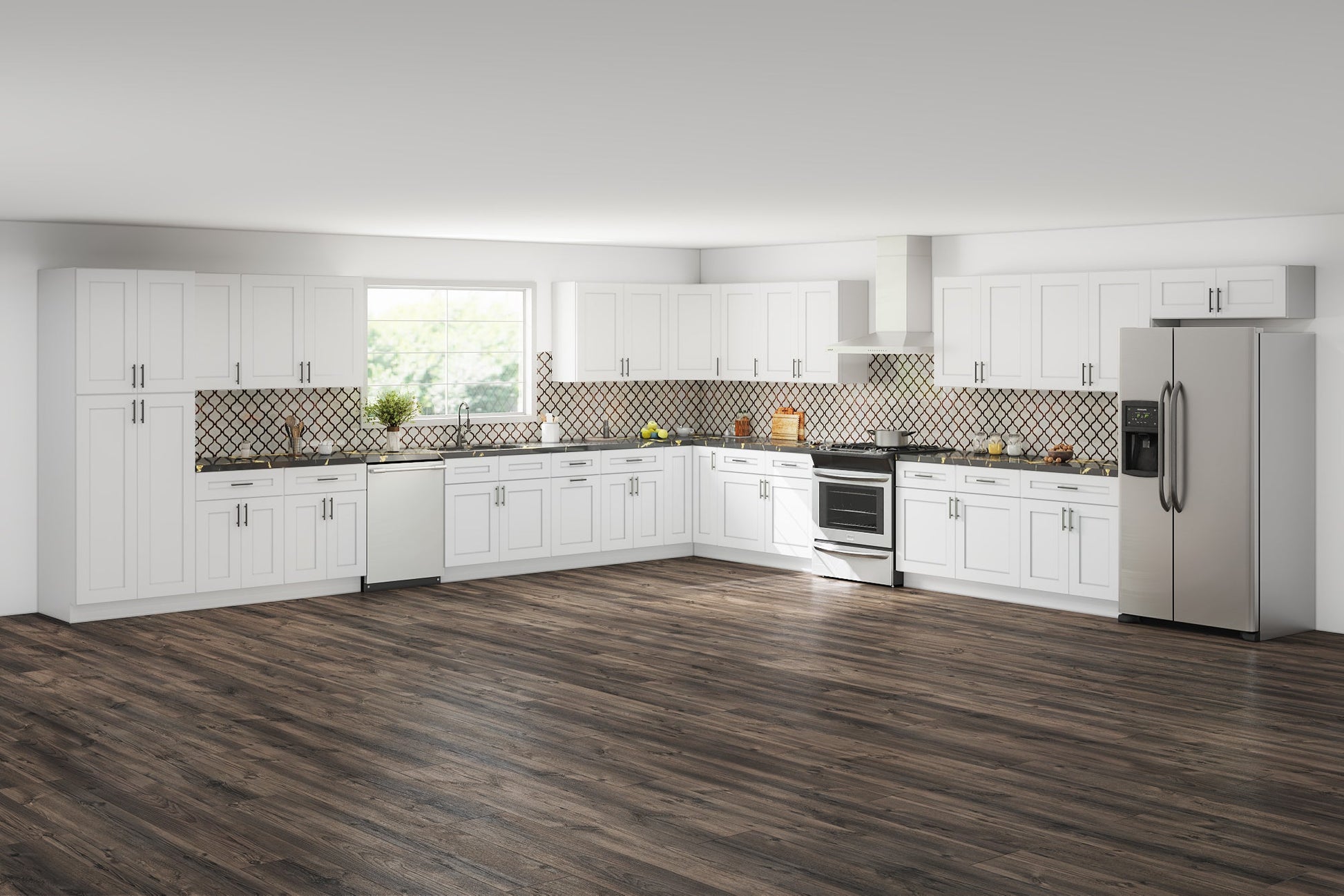 Lesscare Alpina White 18x18 Kitchen
