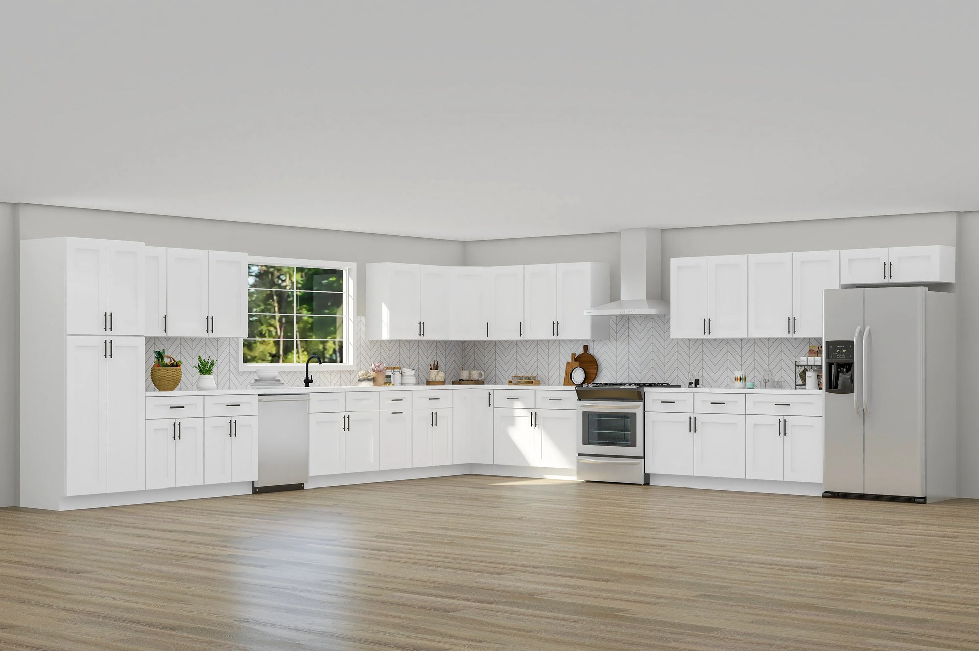 Lesscare Alpina White 18x18 Kitchen