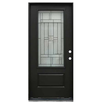 HOMETOWN 3/4 FIBERGLASS DOOR PAINTED BLACK