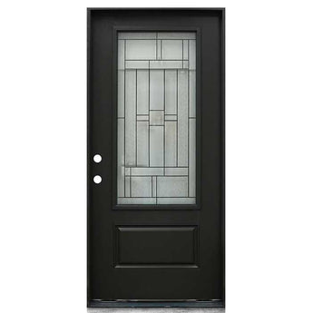 HOMETOWN 3/4 FIBERGLASS DOOR PAINTED BLACK