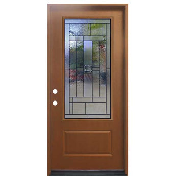 HOMETOWN 3/4 FIBERGLASS DOOR STAINED LIGHT BROWN