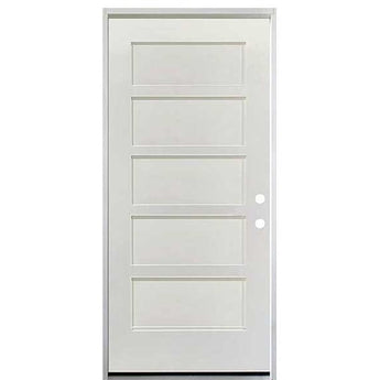 FIRE RATED 5 PANEL FIBERGLASS DOOR UNFINISHED WHITE