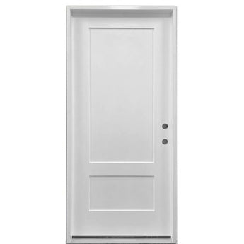 2 PANEL SHAKER 1/4 FIBERGLASS DOOR UNFINISHED WHITE