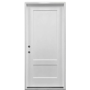 2 PANEL SHAKER 1/4 FIBERGLASS DOOR UNFINISHED WHITE