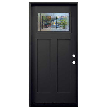 FIRE RATED HOMETOWN FIBERGLASS DOOR PAINTED BLACK