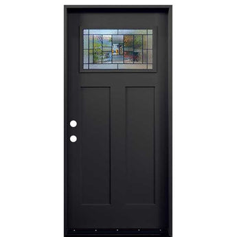 FIRE RATED HOMETOWN FIBERGLASS DOOR PAINTED BLACK