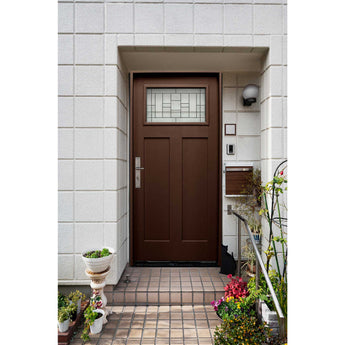 HOMETOWN 1/4 Fiberglass Door Stained Dark Walnut