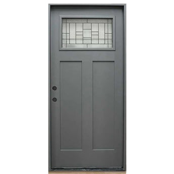 FIRE RATED HOMETOWN FIBERGLASS DOOR PAINTED GRAY