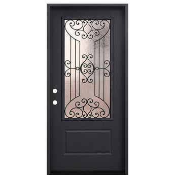 JUPITER 3/4 FIBERGLASS DOOR PAINTED BLACK