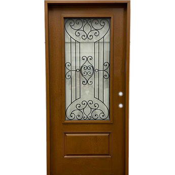 JUPITER 3/4 FIBERGLASS DOOR STAINED LIGHT BROWN