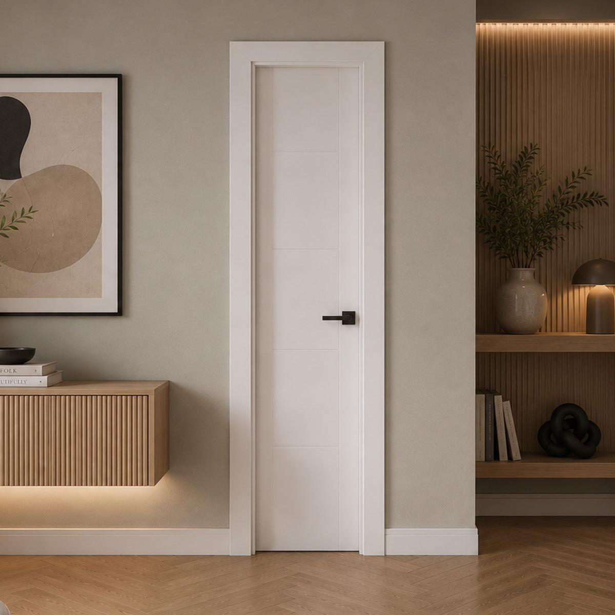 18 in. x 80 in. Berkley Honeycomb Core Primed White MDF Prehung Interior Door