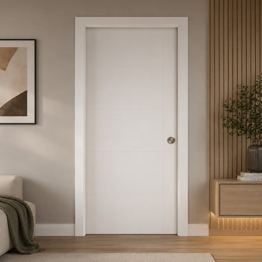 36 in. x 80 in. Berkley Honeycomb Core Primed White MDF Prehung Interior Door